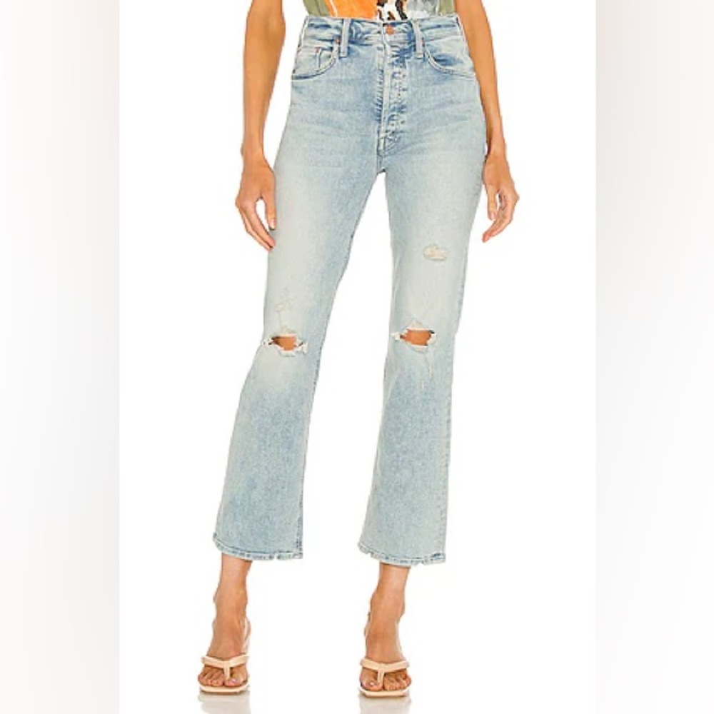 MOTHER Light Blue Distressed Jeans